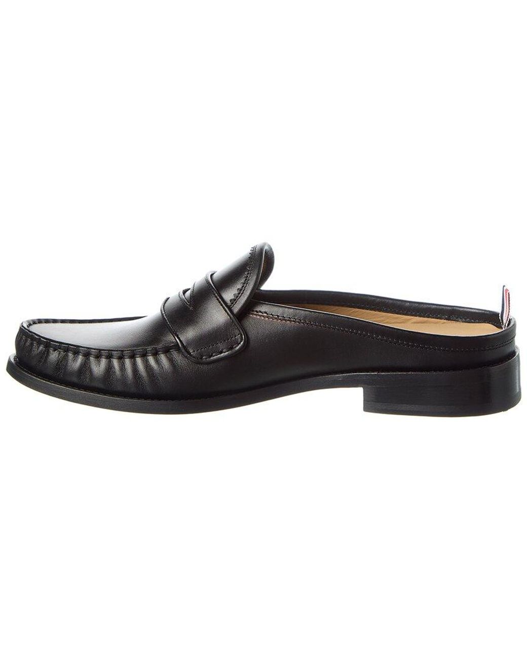 Thom Browne Black Leather Penny Loafer for men