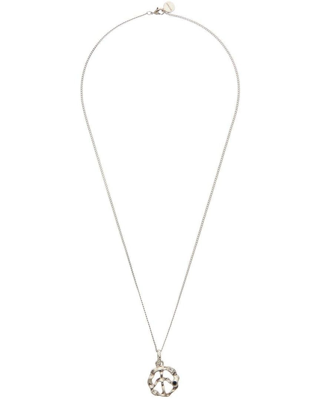 Palm Angels Metallic Peace Sign Necklace
