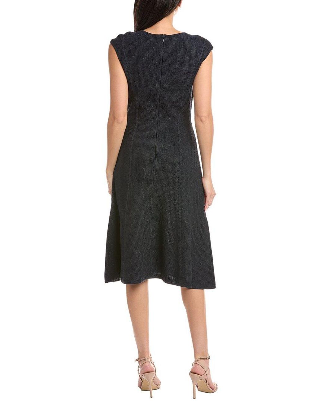 St. John Black Knit A-Line Dress