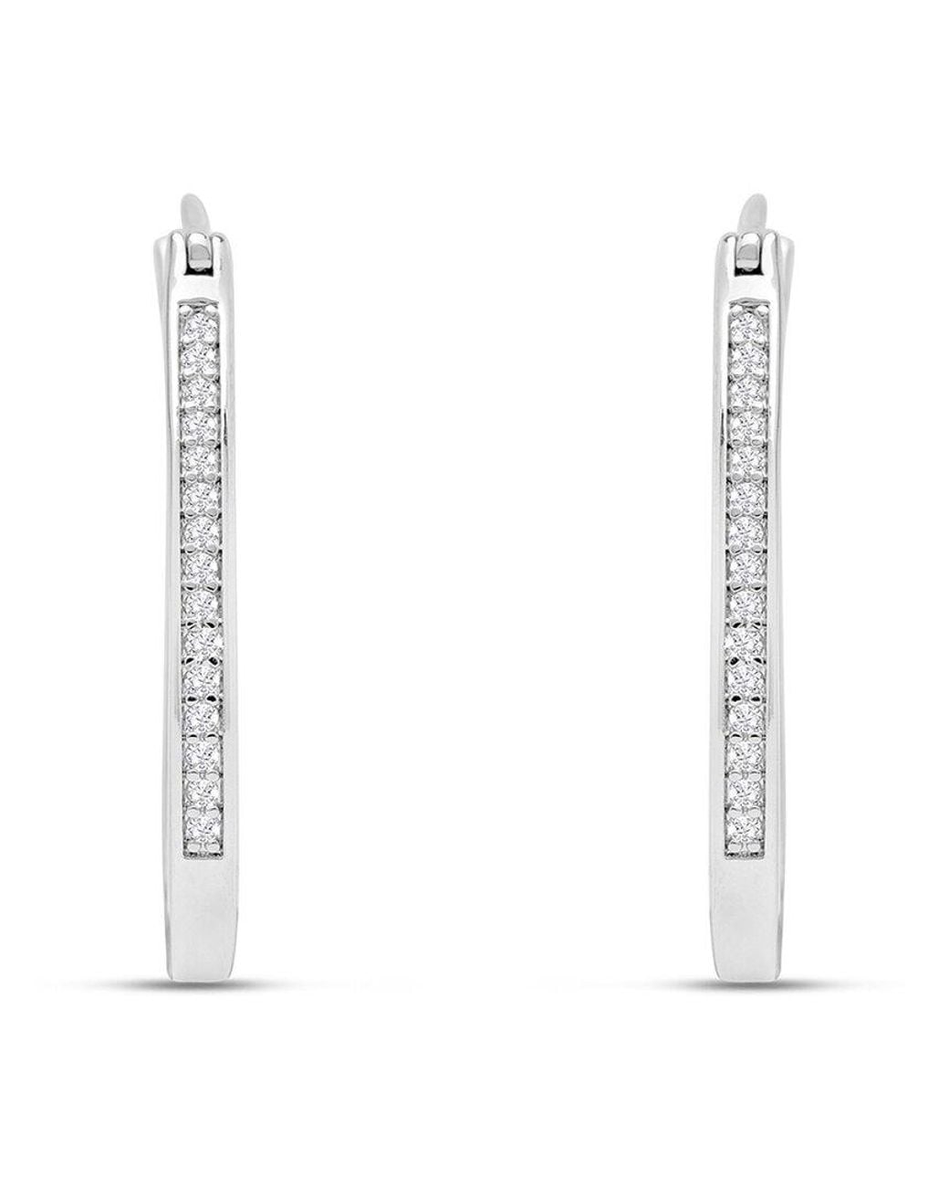 Jaclyn Smith White Platinum Plated 0.25 Ct. Tw. Lab-Grown Moissanite Earrings