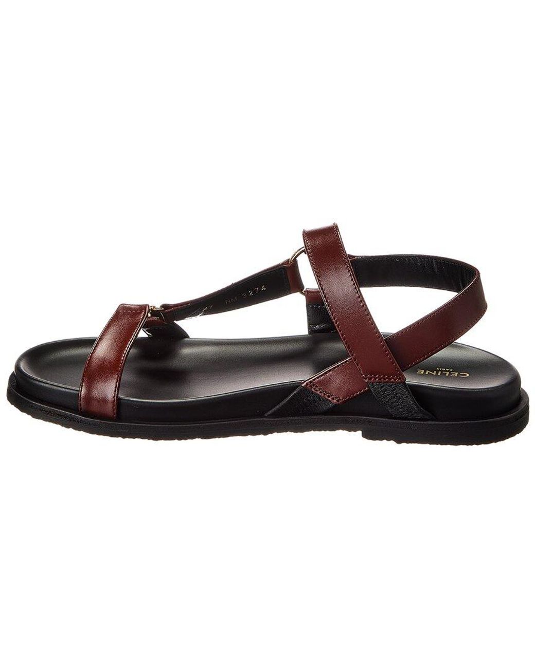 Céline Brown Maud Triomphe Leather Sandal