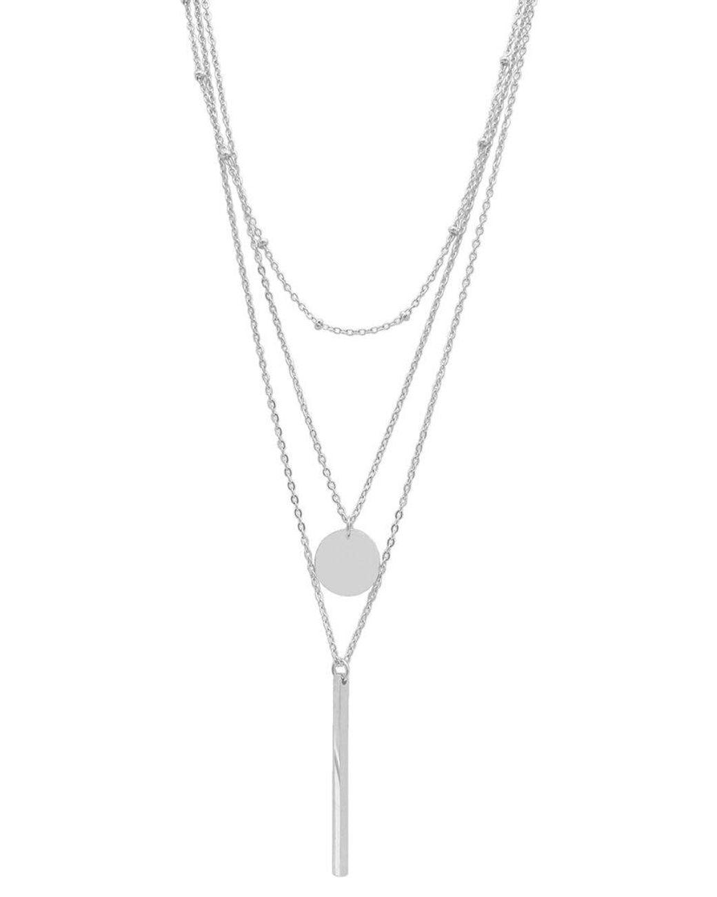 Adornia White Plated Layered Pendant Necklace