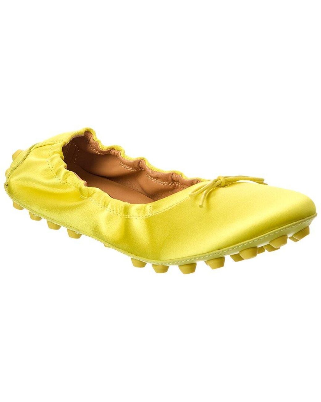 Tod's Yellow Satin Flat