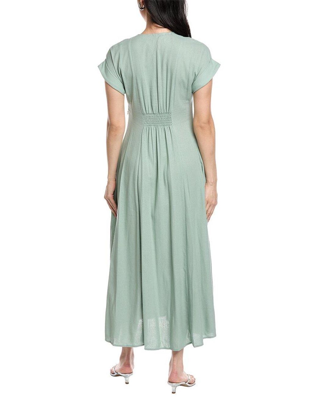Taylor Green Linen-Blend Maxi Dress