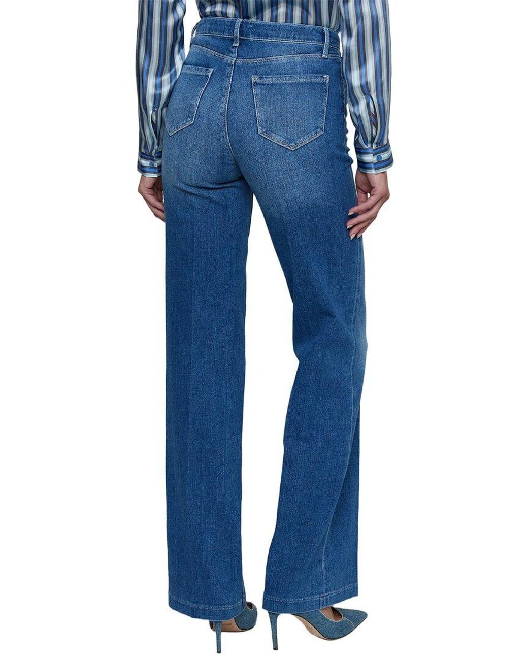 L'Agence Blue Clayton High-Rise Wide Leg Jean