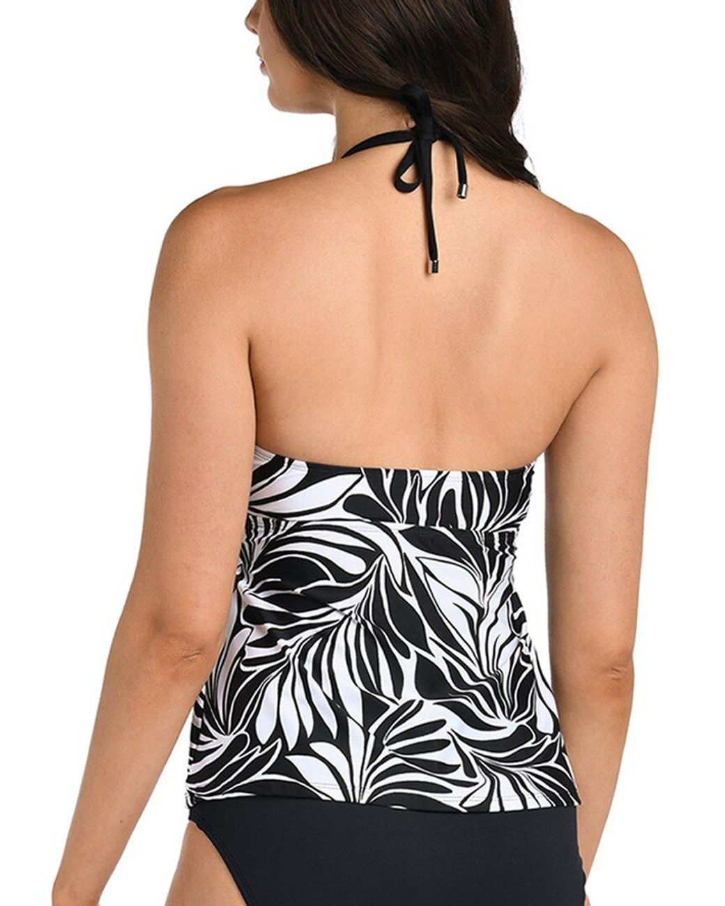 24th & Ocean Black Floating Palms Tankini Top