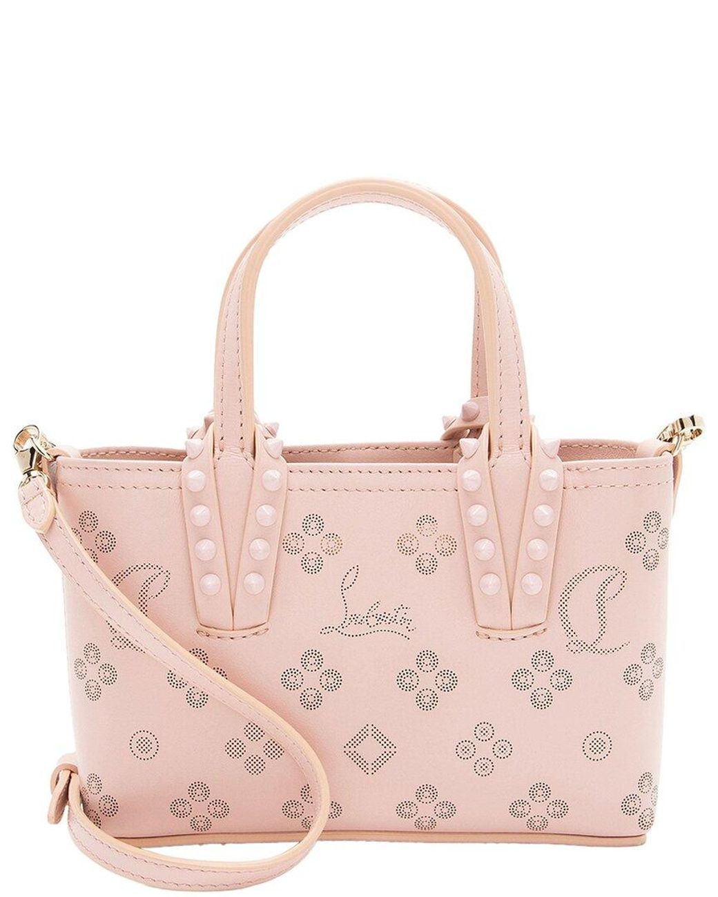 Christian Louboutin Pink Perforated Leather Loubinthesky Cabata Nano Tote (authentic Pre-loved)