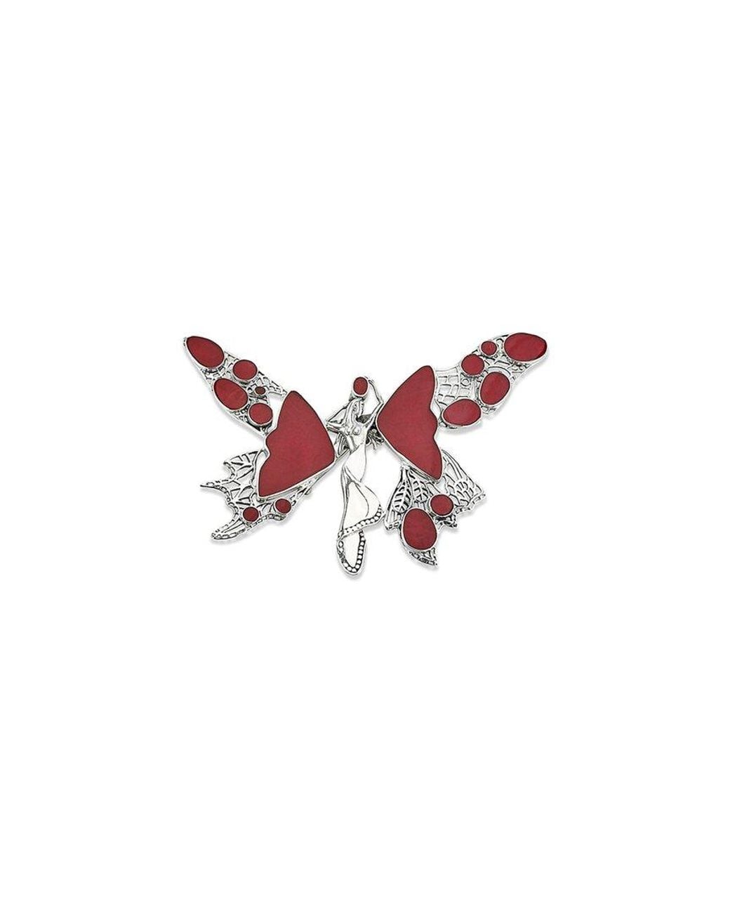 Samuel B. Red Silver Coral Mermaid Pendant