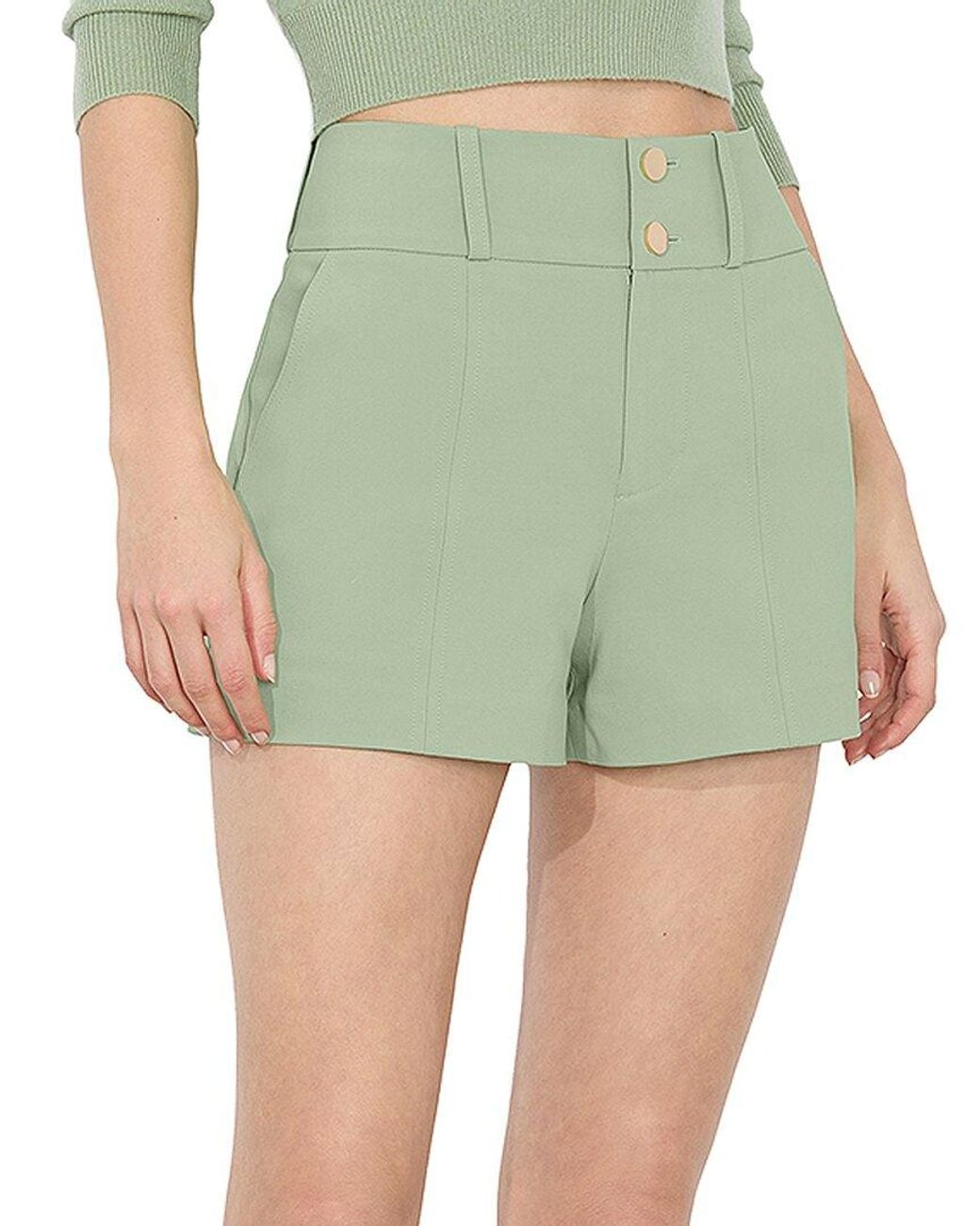Alice + Olivia Green Mame High-Rise Short