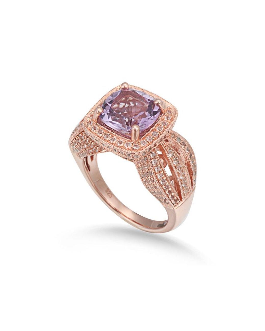 Suzy Levian Multicolor Rosed Silver 4.59 Ct. Tw. Gemstone Statement Ring
