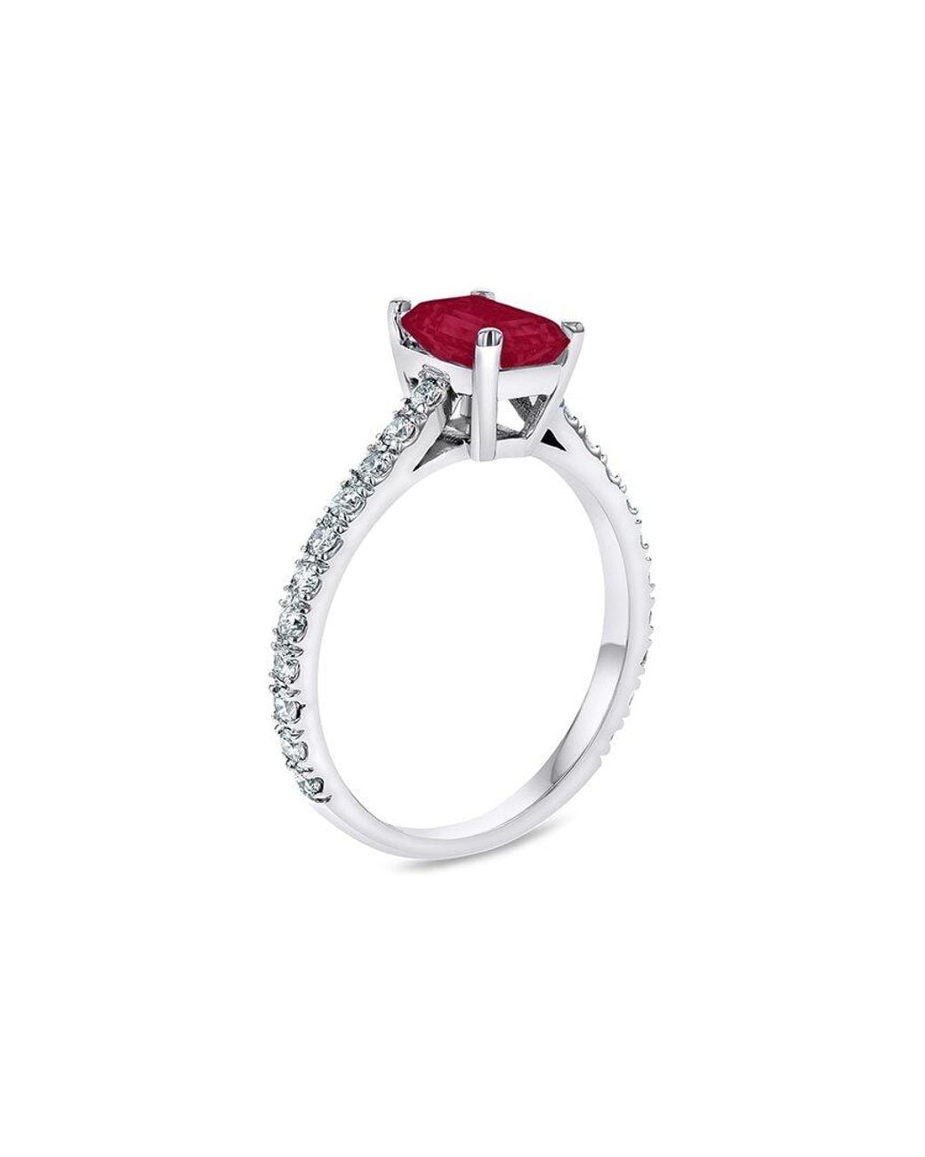 Diana M White Fine Jewelry 14k 1.36 Ct. Tw. Diamond & Ruby Ring