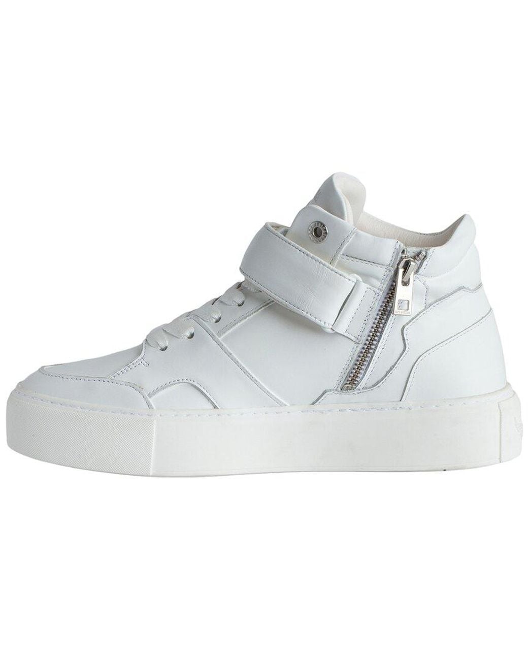 Zadig & Voltaire White Mid Flash Chunky Smooth Leather Sneaker