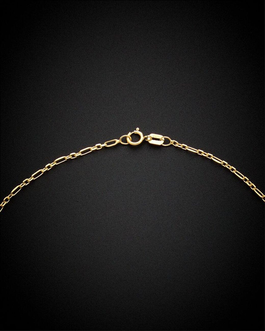 Italian Gold Black 14k Figaro Forzantina Necklace