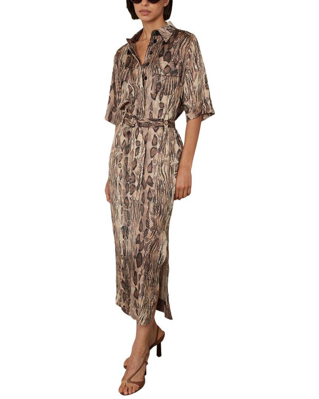 Reiss Multicolor Farah Animal Print Shirtdress