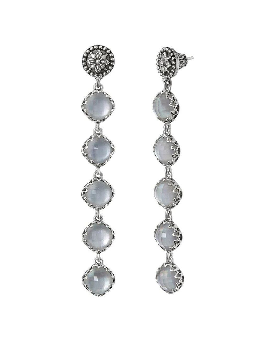 Konstantino White Silver Pearl Earrings