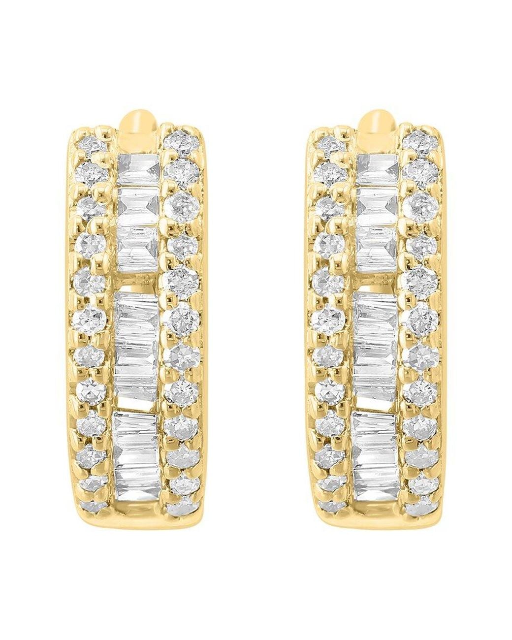 Effy Fine Jewelry Metallic 14K 0.22 Ct. Tw. Diamond Earrings