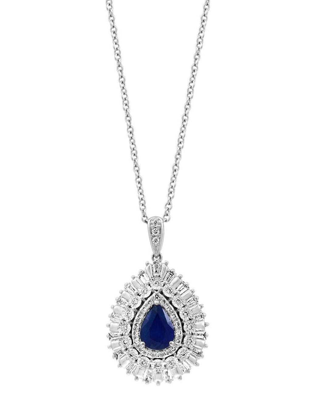 Effy Fine Jewelry Blue 14K 1.09 Ct. Tw. Diamond & Sapphire Necklace