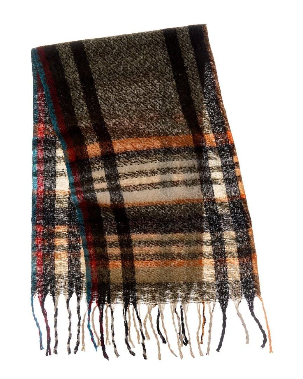 La Fiorentina Black Plush Fringe Scarf
