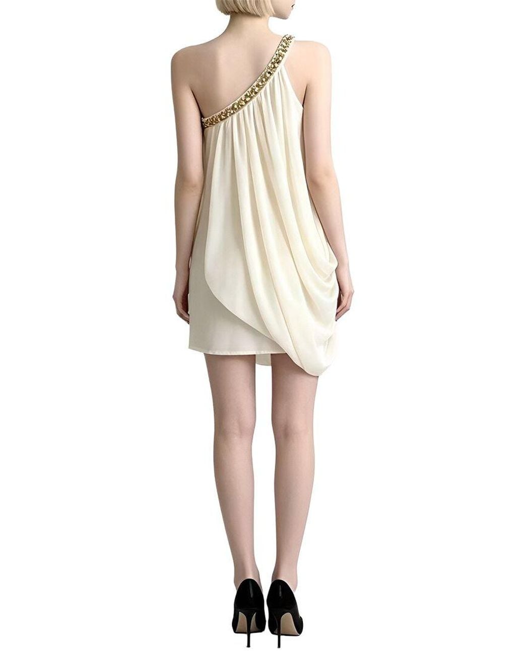 Linda Charm Natural Sleeveless Mini Dress