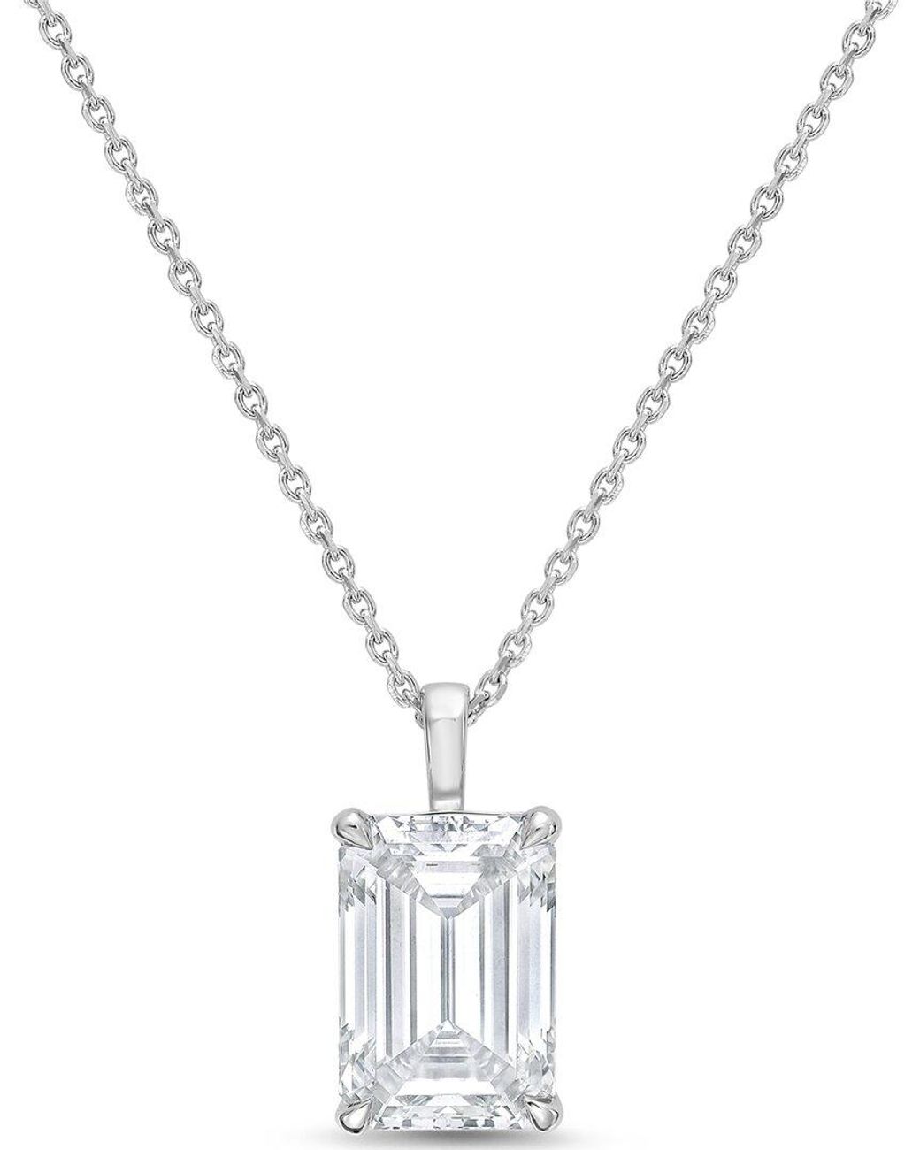 Diana M Metallic 14K 7.00 Ct. Tw. Lab-Grown Diamond Solitaire Pendant