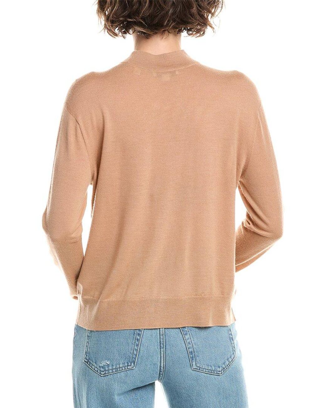Vince Blue Mock Neck Wool Pullover