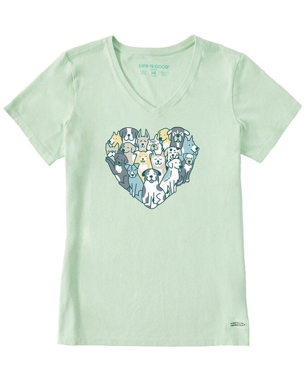 Life Is Good. Green Crusher V-neck T-shirt