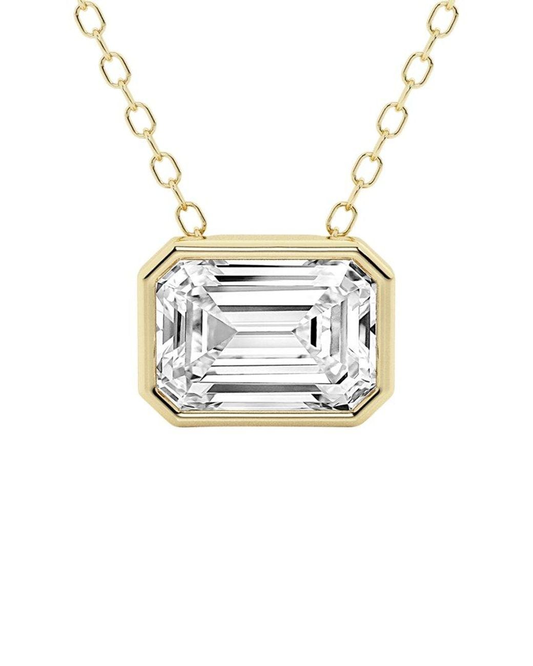 Lab Grown Diamonds Metallic 14K 1.50 Ct. Tw. Lab-Grown Diamond Solitaire Pendant Necklace