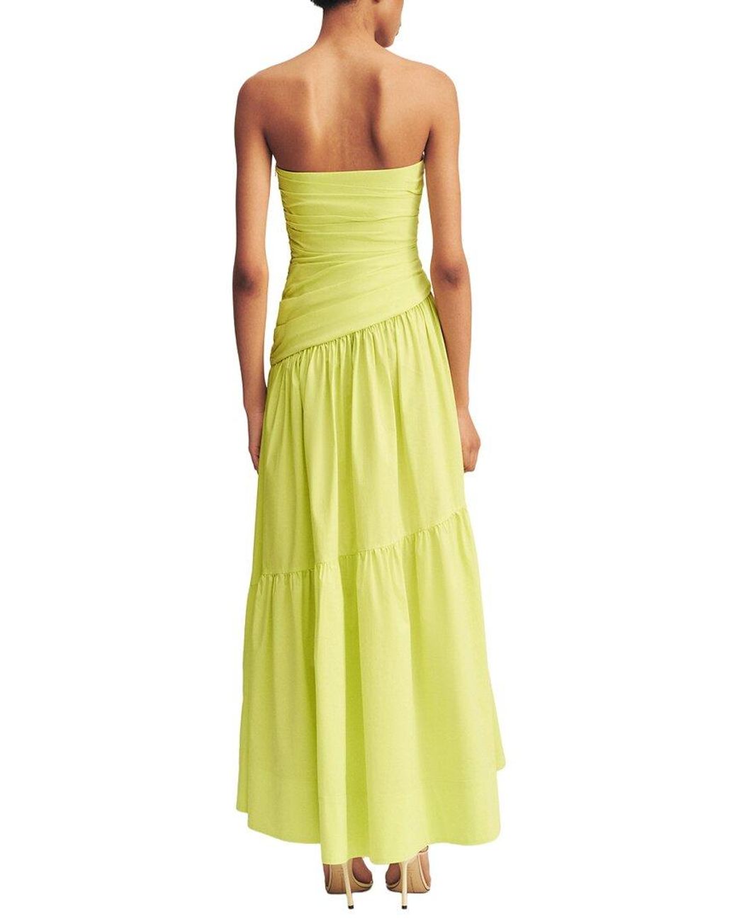 Shona Joy Yellow Campbell Strapless Tiered Maxi Dress