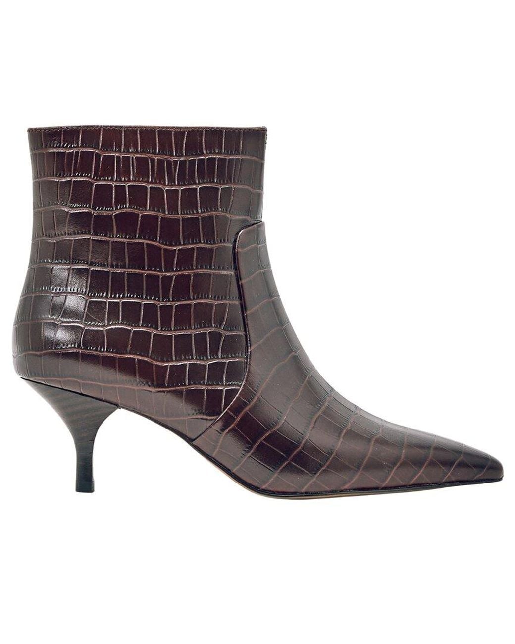 Reiss Brown Pippa Leather Bootie
