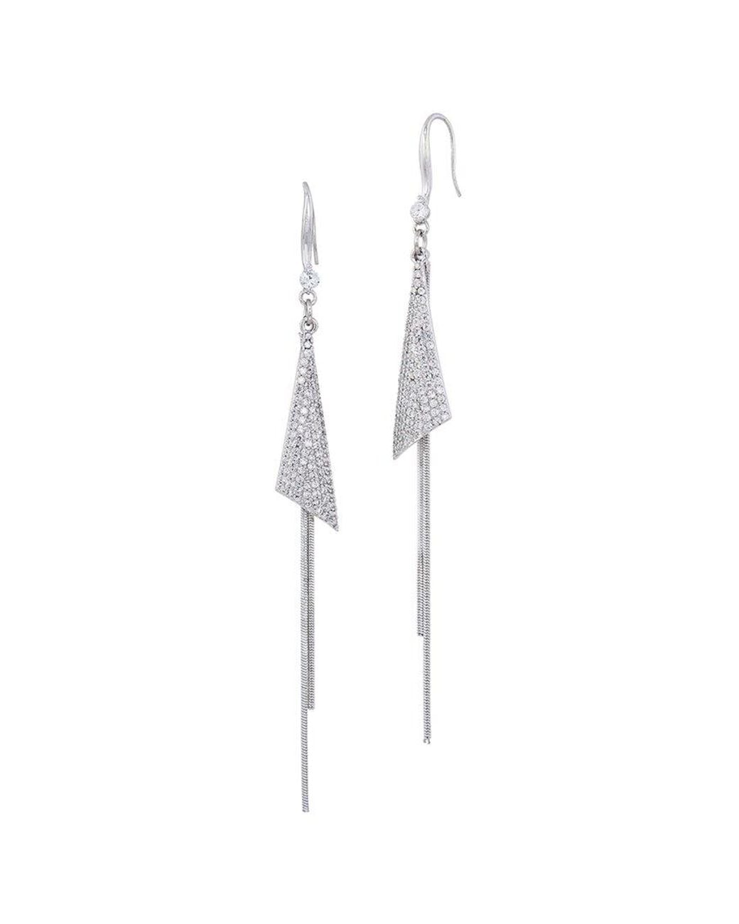 Savvy Cie White Cz Dangle Earrings