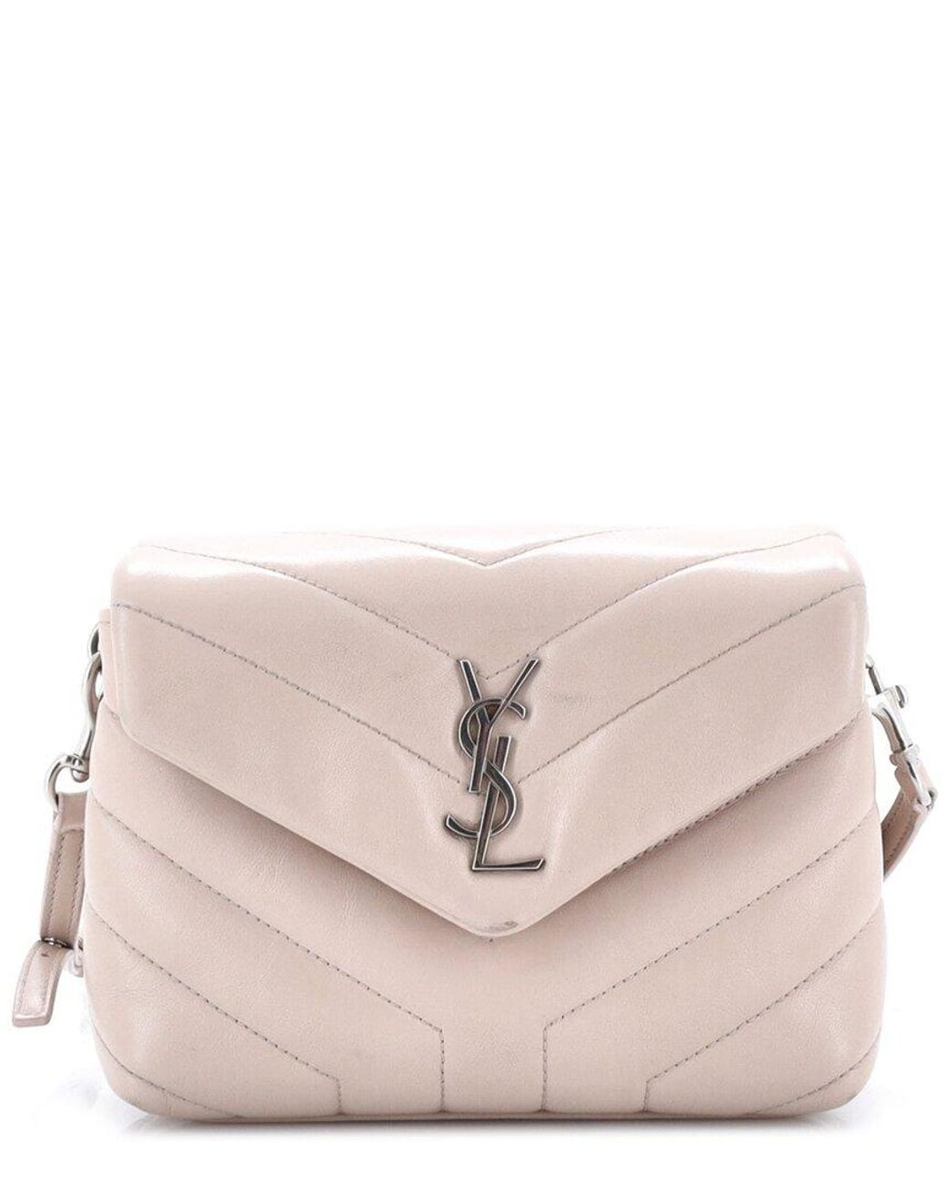Saint Laurent Pink Matelasse Chevron Leather Loulou Shoulder Bag Toy (Authentic Pre-Loved)