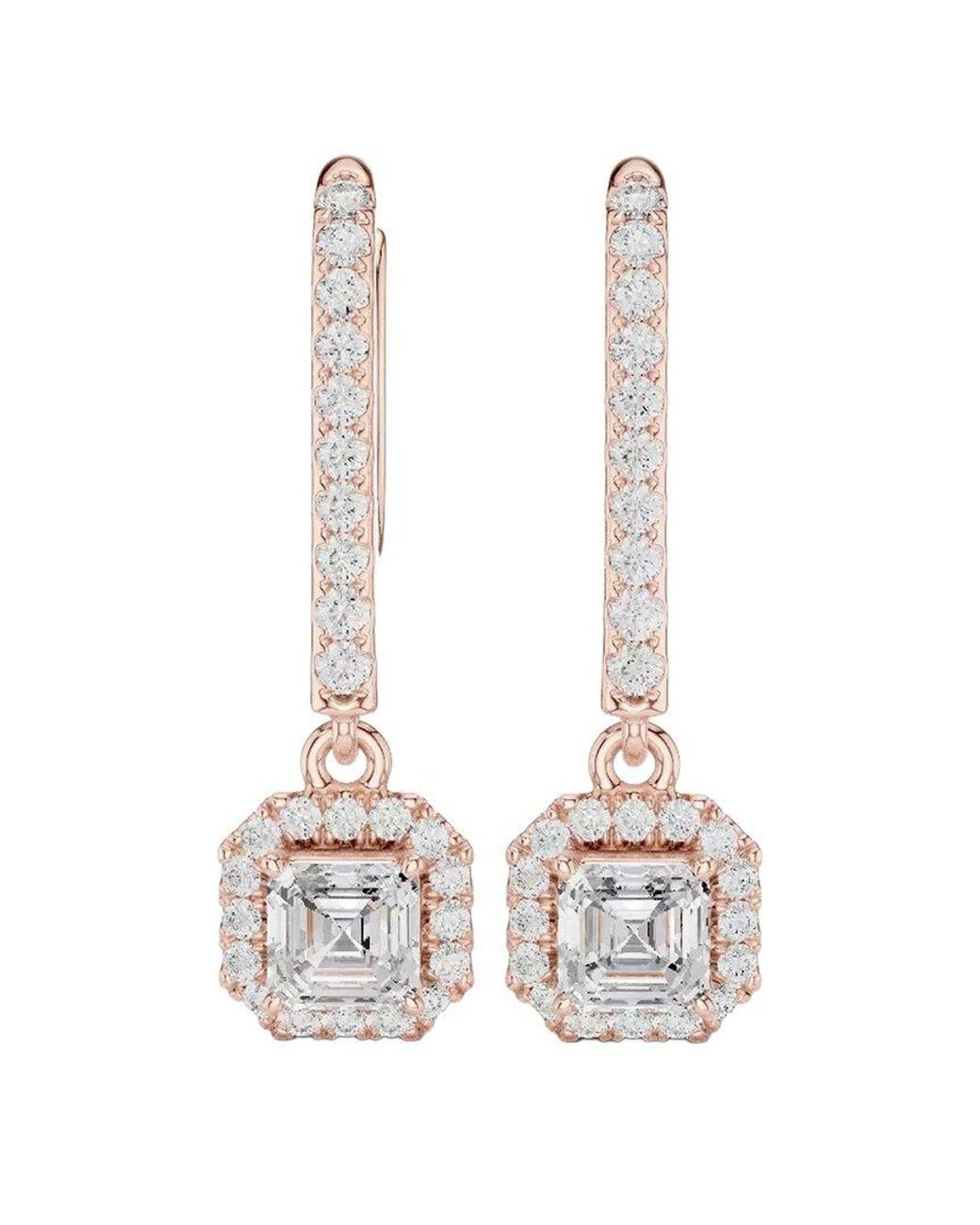 Lab Grown Diamonds White 14K Rose 0.85 Ct. Tw. Lab-Grown Diamond Earrings