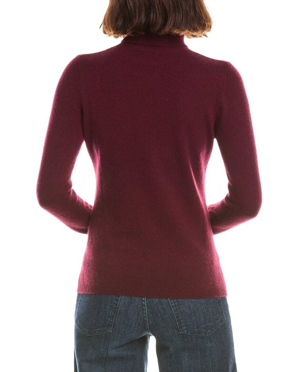 Forte Red Basic Turtleneck 100% Cashmere Pullover