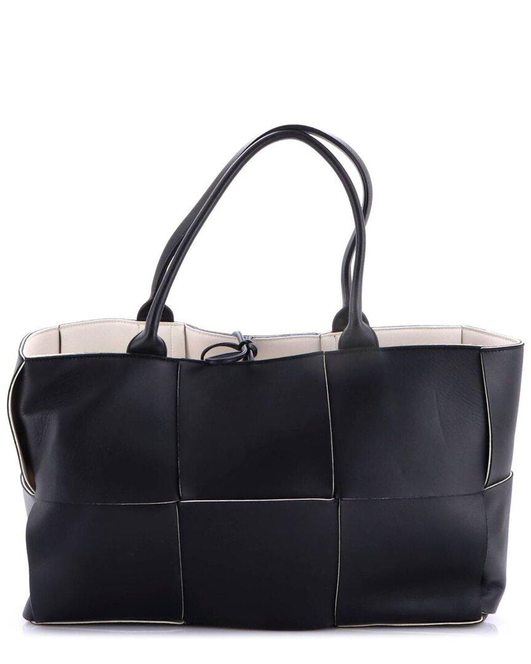 Bottega Veneta Blue Maxi Intrecciato Leather Arco Tote Medium (Authentic Pre- Loved)
