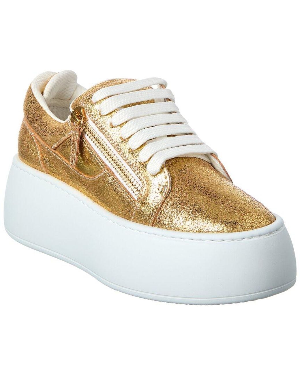 Giuseppe Zanotti Metallic Alma Leather Platform Sneaker
