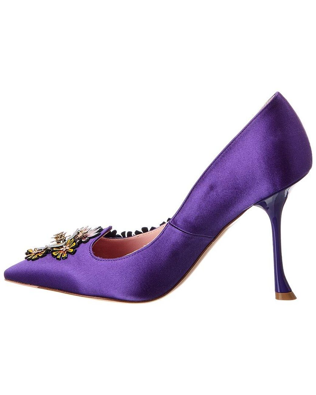 Roger Vivier Purple Blossom Suede Pump