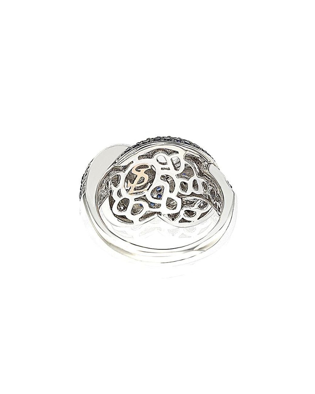 Suzy Levian Metallic 18k & Silver 2.50 Ct. Tw. Sapphire Love Knot Ring