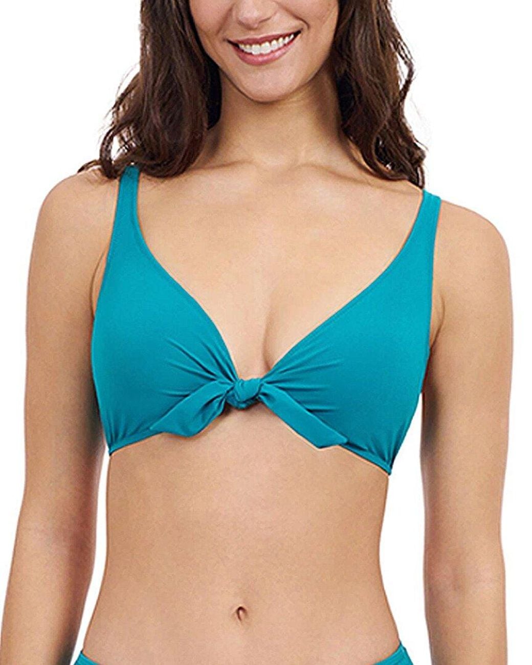 Gottex Blue Tutti Frutti V Neck Bikini Top
