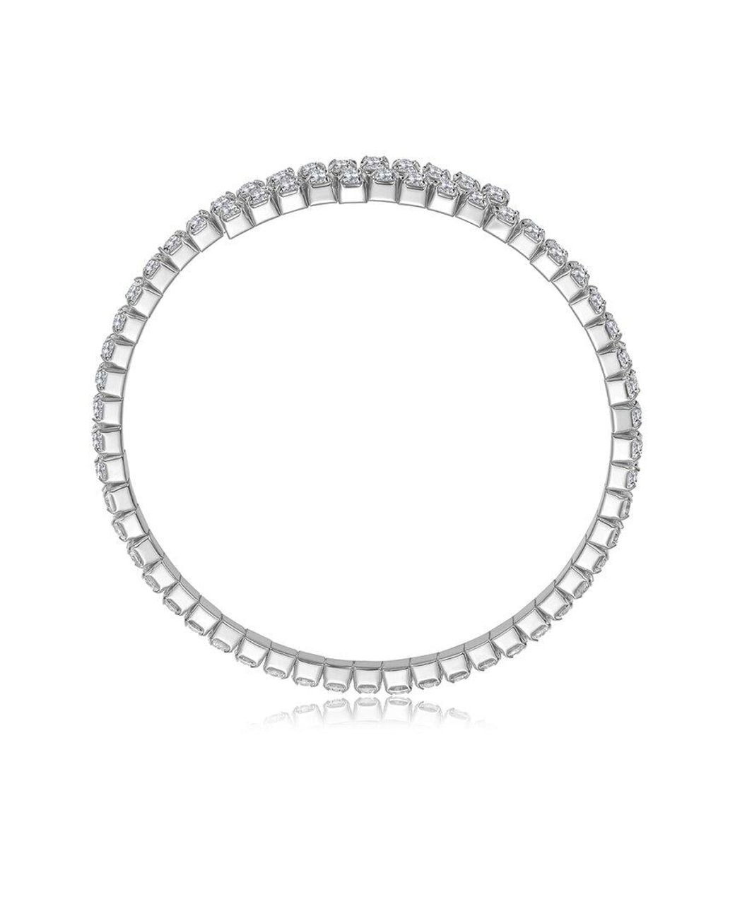 Rachel Glauber Metallic Plated Cz Tennis Bracelet