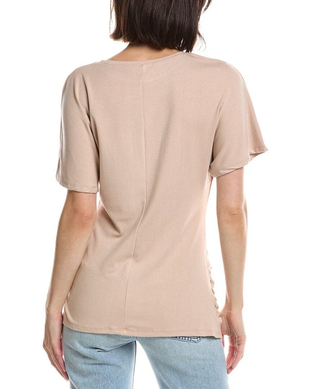 HL Affair Natural Shirred Side T-Shirt