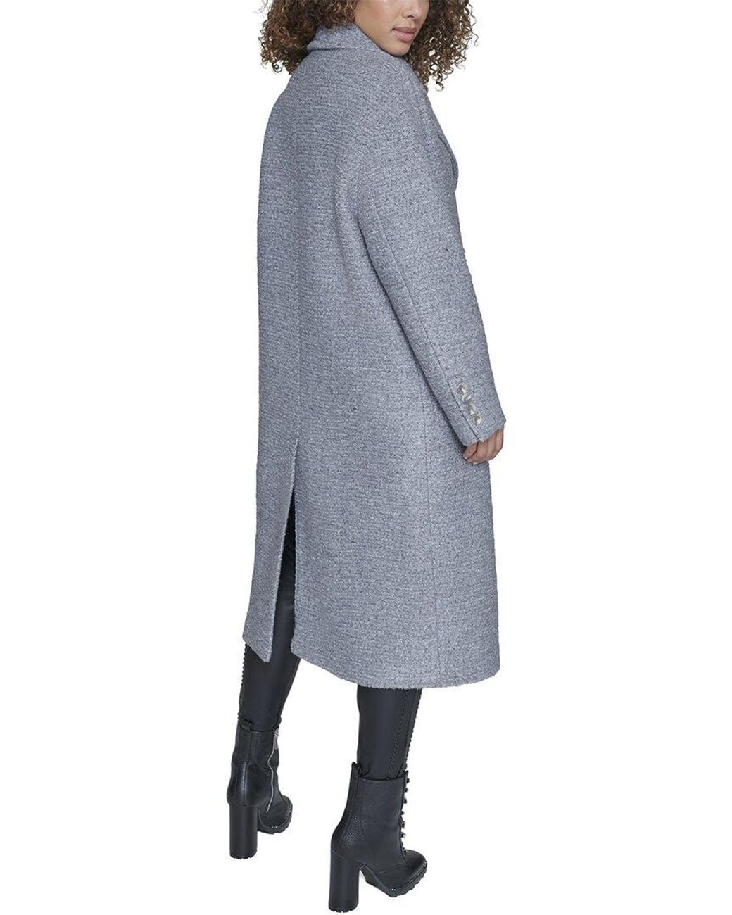 Karl Lagerfeld Blue Wool-Blend Coat