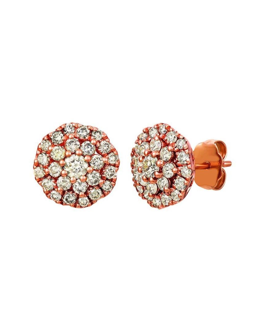 Le Vian White Nude Cluster 14K Rose 1.07 Ct. Tw. Diamond Earrings