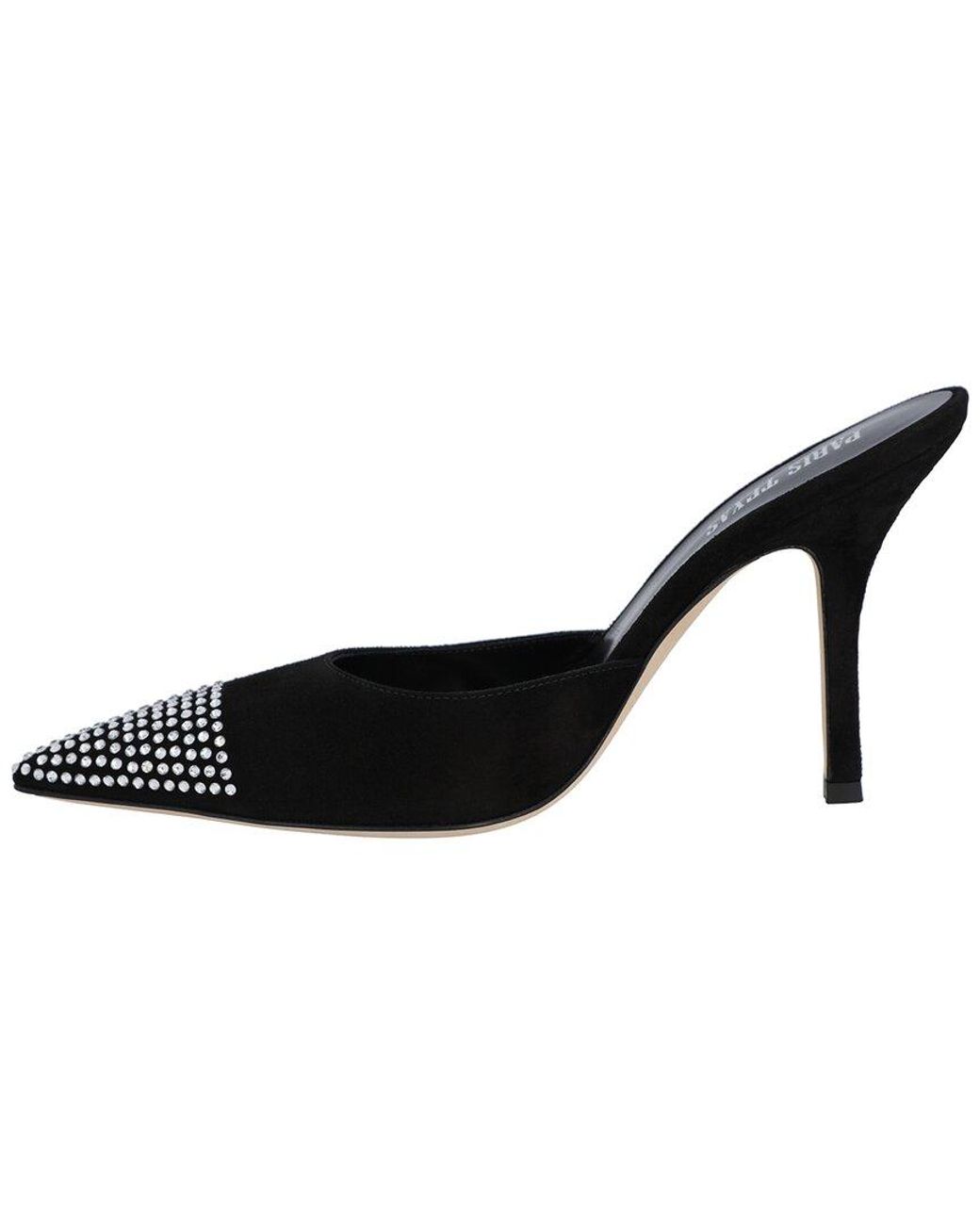 Paris Texas Black Holly Suede Mule