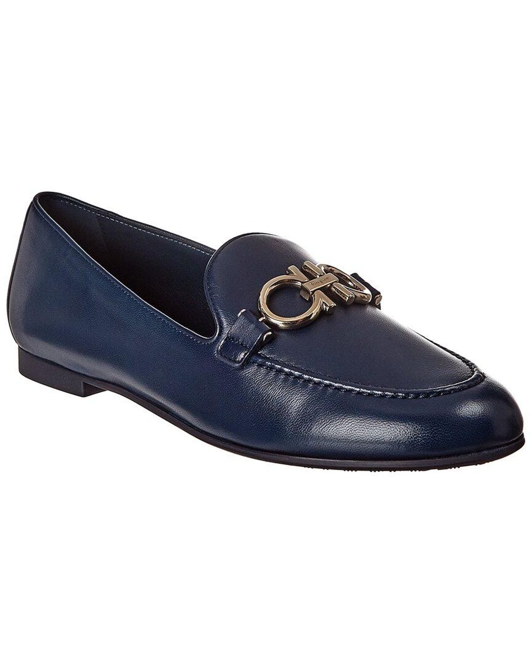 Ferragamo Ferragamo Trifoglio Leather Loafer in Blue | Lyst UK