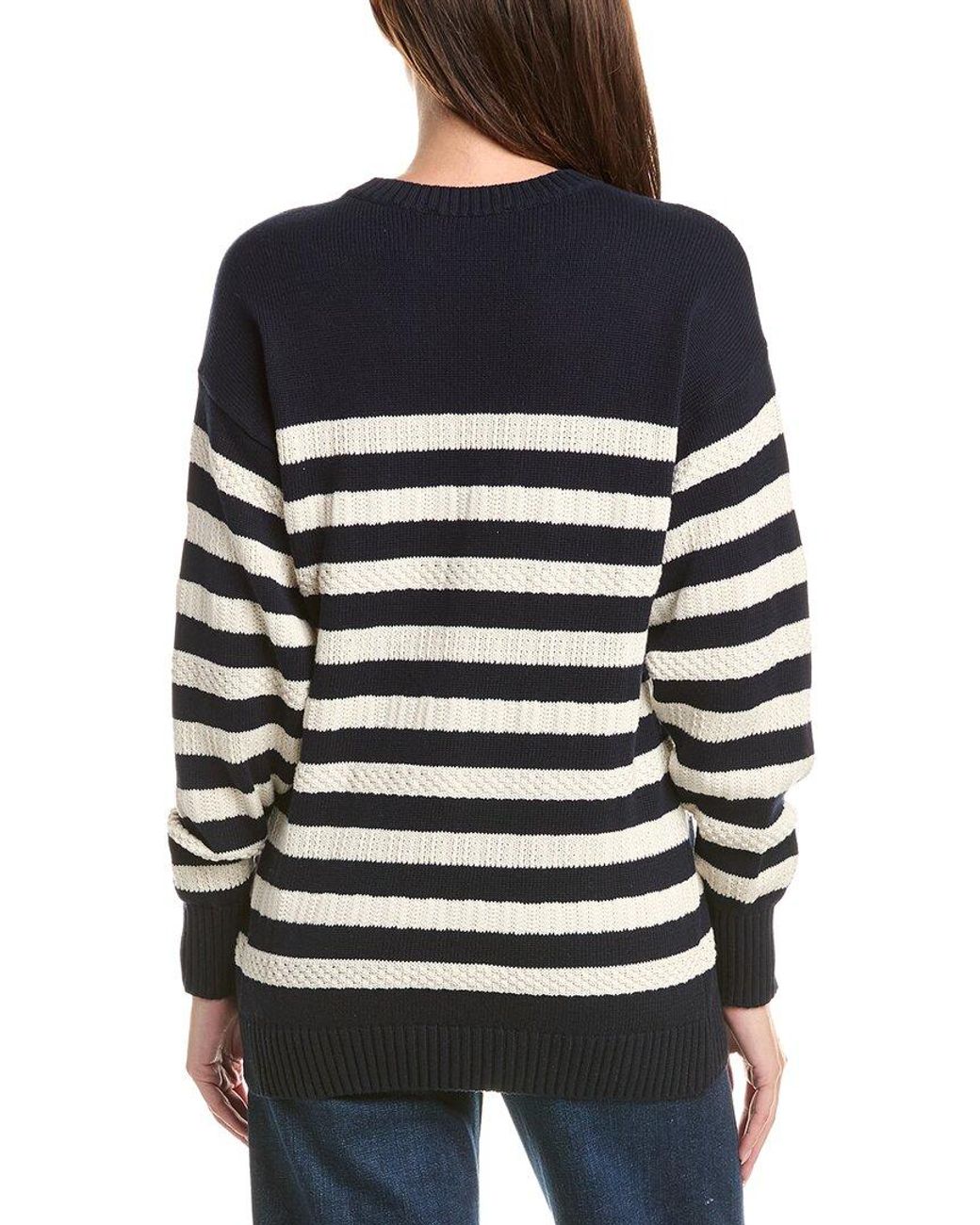 FRAME Black Frame The Variation Stripe Crewneck Sweater