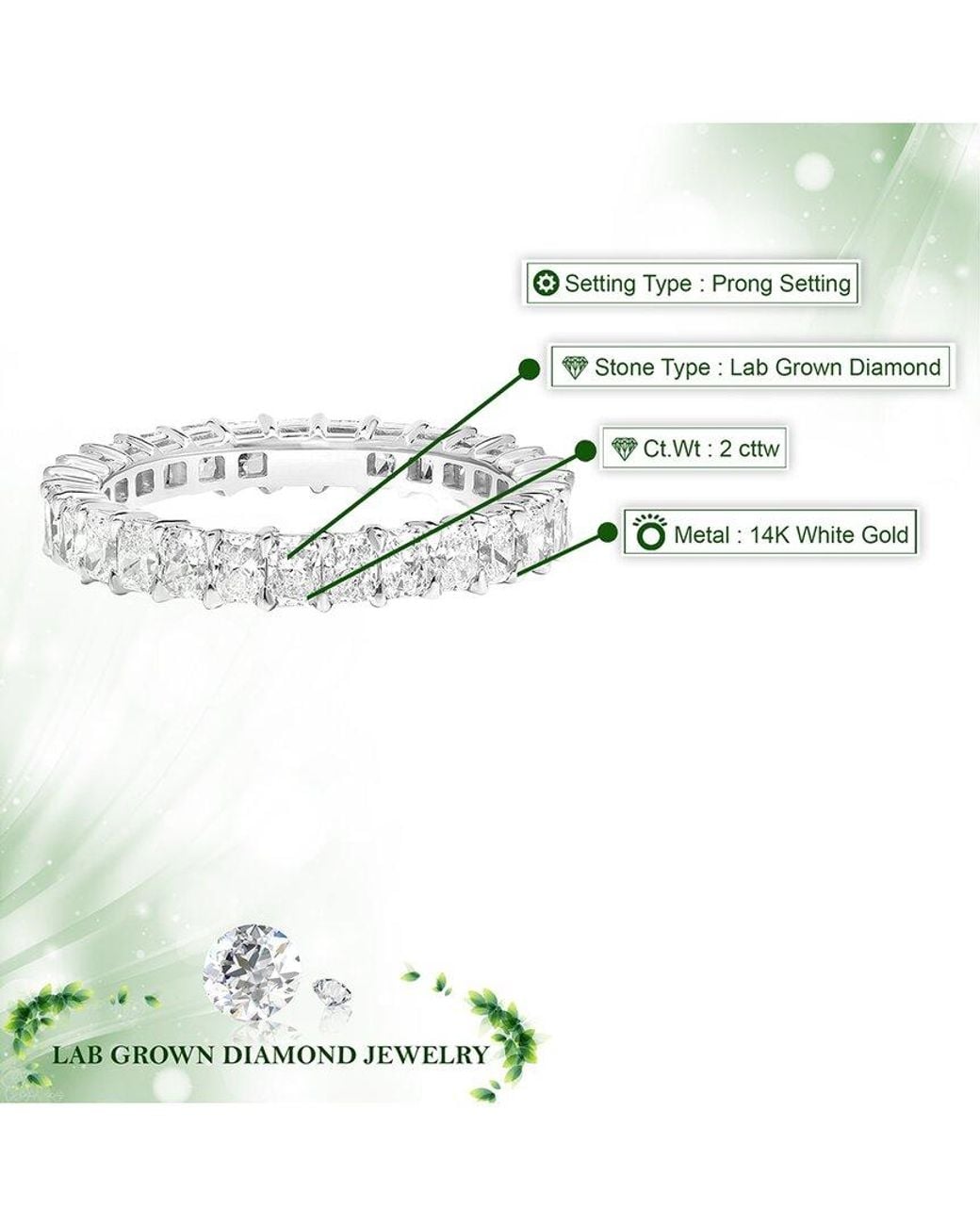 Amairah White 14K 2.00 Ct. Tw. Lab-Grown Diamond Eternity Ring