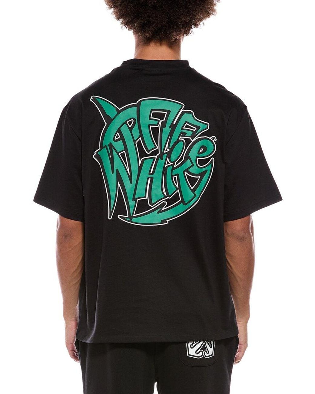 Off-White c/o Virgil Abloh Black Skate Fit Graffiti T-Shirt for men
