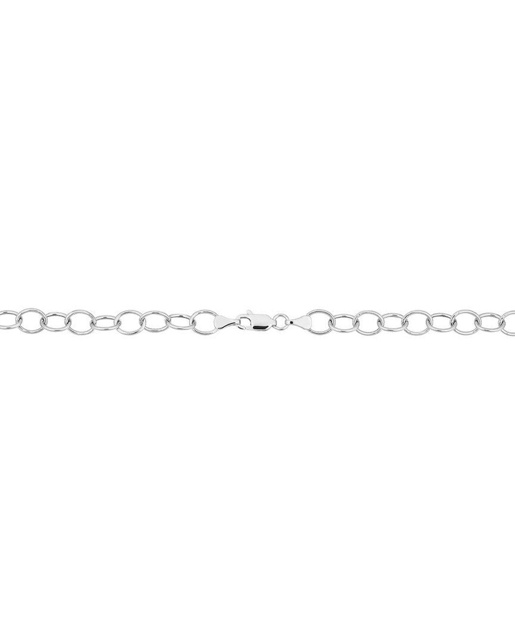 Italian Gold White 14K Italian Oval Link Chain Necklace