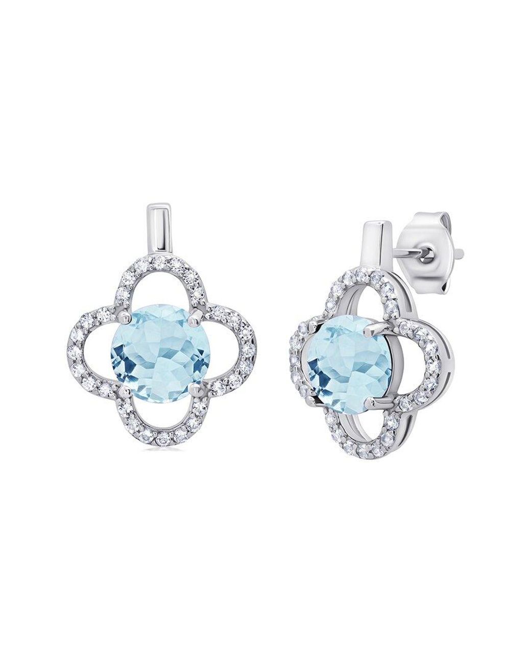 MaxColor Blue 3.20 Ct. Tw. Aquamarine Drop Earrings