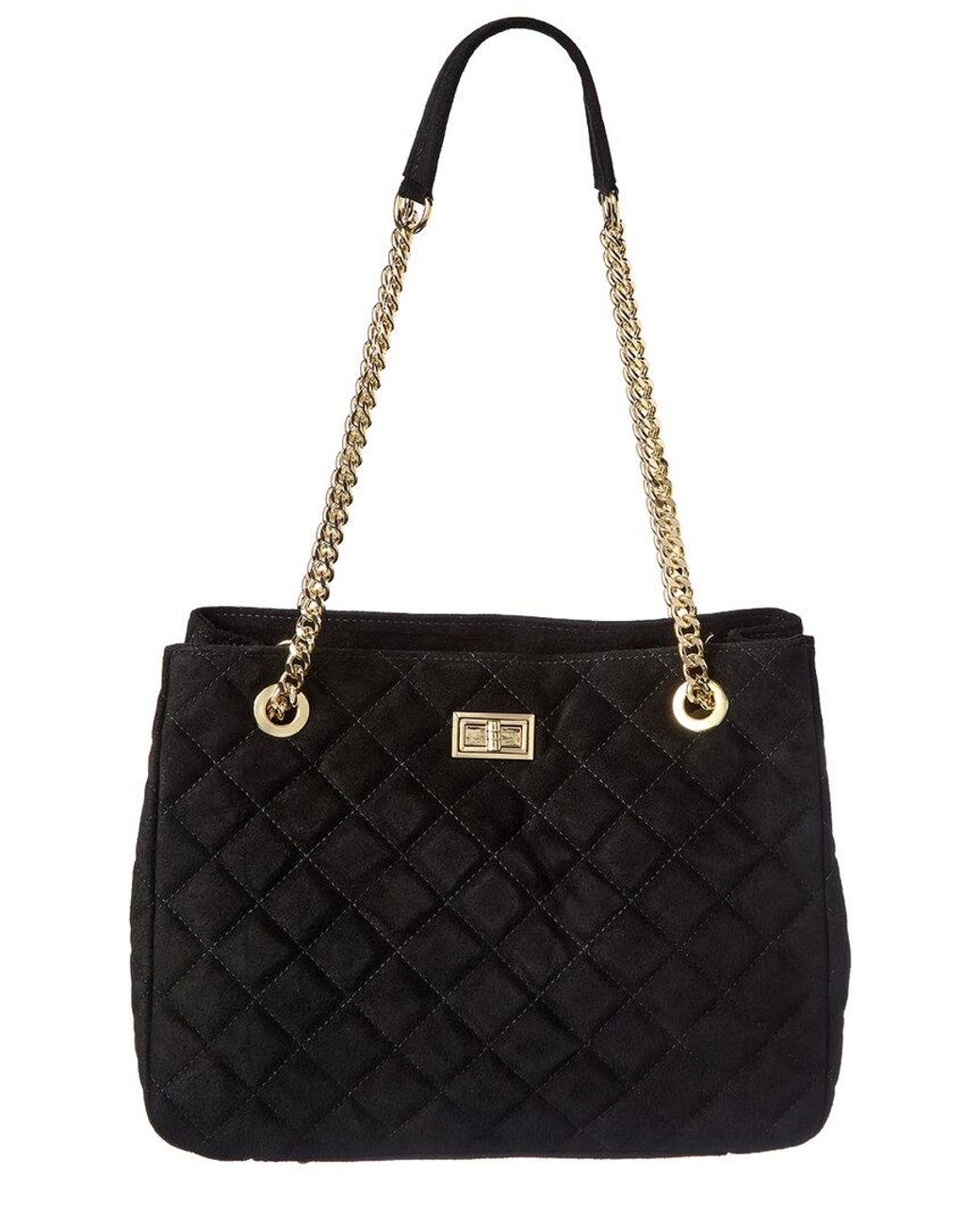 Isabella Rossetti Black Ravenna Suede Handbag